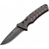 Автоматический складной нож Boker Plus Strike Coyote Spearpoint, сталь AUS-8 BlackWash™ Plain, рукоять анодированный алюминий, BK01BO424 купить в 