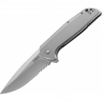 Складной нож Liong Mah’s Design G.S.D™ (Get.S**T.Done) CRKT 3710, клинок AUS-8 Satin Combo, рукоять нержавеющая сталь купить в 